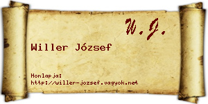 Willer József névjegykártya